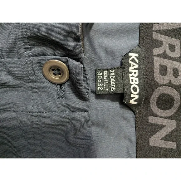 KARBON Lightweight Stretch Golf Chino Pants Mens 40 X 32 Navy Blue - Picture 4 of 7